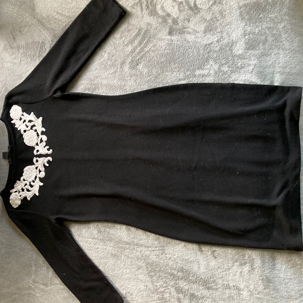 Black wool dress